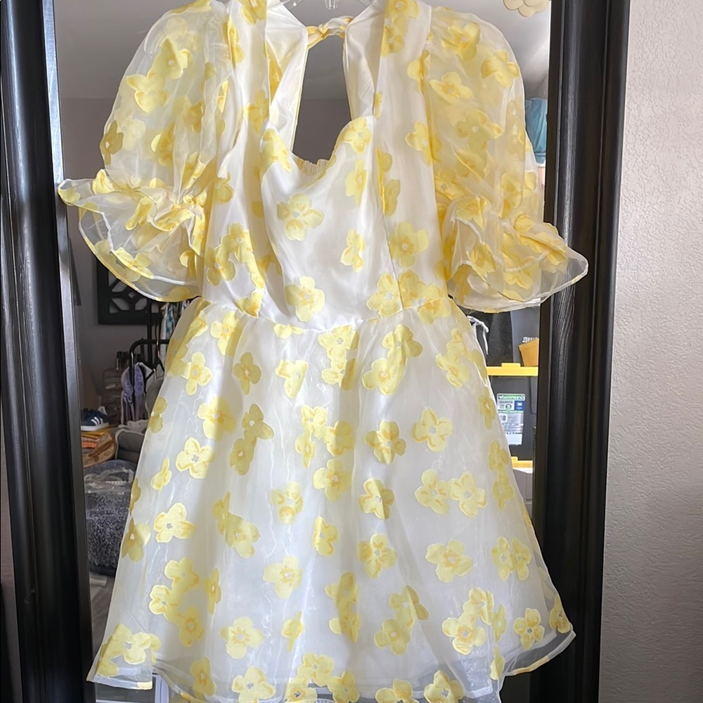 NWT Yellow Floral Mini Dress